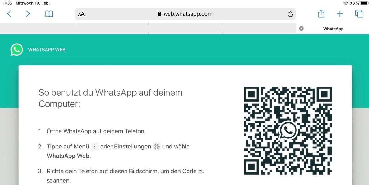 scan whatsapp qr code with samsung s7 for use on mac